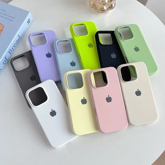 Silicone Case For iPhone 13 14 15 16 17 Pro Official Cover For Apple