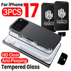 1-3Pcs Easy Install Tempered Glass for IPhone 17 Pro Max 17 Air Anti-Spy/HD Clear Screen Protector Dust Removal Quick Paste Box