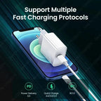 30W Type C PD Cable Fast Charger For iPhone 16 15 14 13 12 11 17 Pro Max Air iPad Travel Adapter USB C Phone Charger Accessories