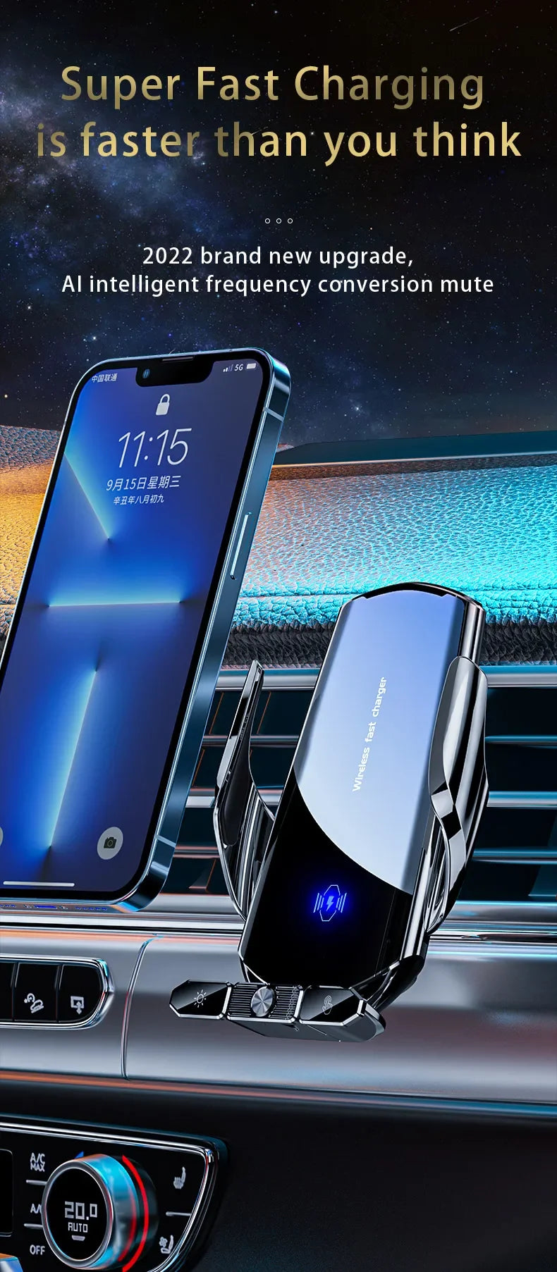 Wireless Charger Car Auto Magnetic Air