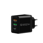 48W PD QC3.0 USB C Fast Charger For iPhone 17 16 15 14 13 12 Xiaomi Samsung Huawei EU US UK Wall Adapter 3Port USB Phone Charger