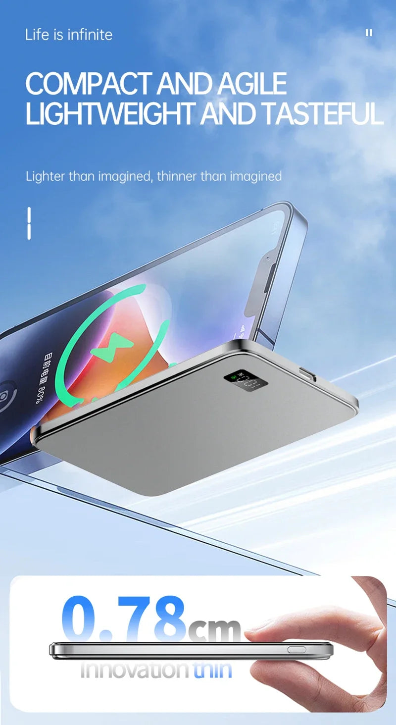 500000mAh Fast Charge Power Bank MagSafe Wireless Charging