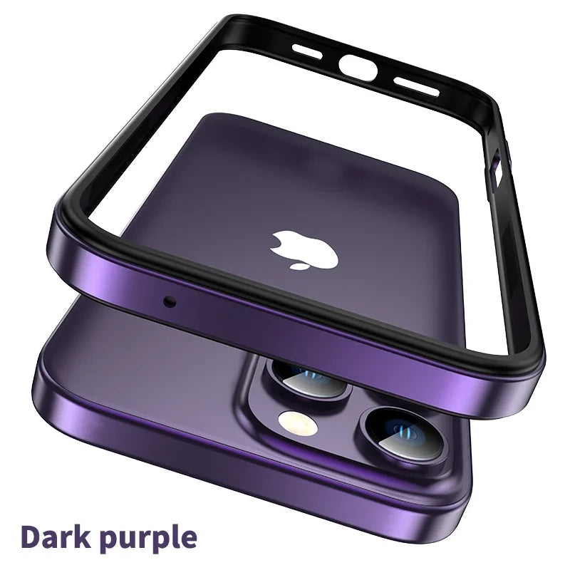 Titanium Metal Frame Bumper Shockproof Case for IPhone 17 Air 16 15 Pro Max Plus for Apple Solid Colour Protection Phone Cover