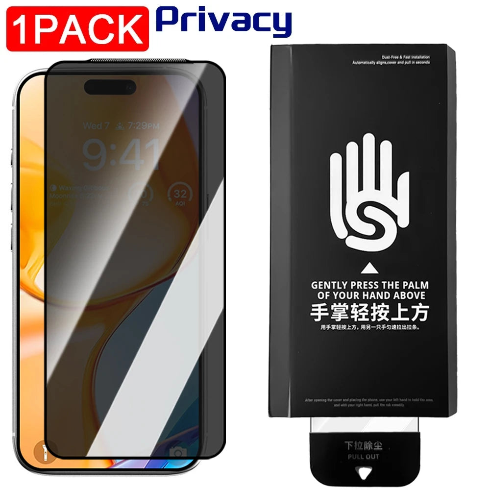 HD Privacy Tempered Glass installation Screen Protector for iPhone 17 Pro Max 17Air 17PM Anti-Spy Glass Cover Easy to Install