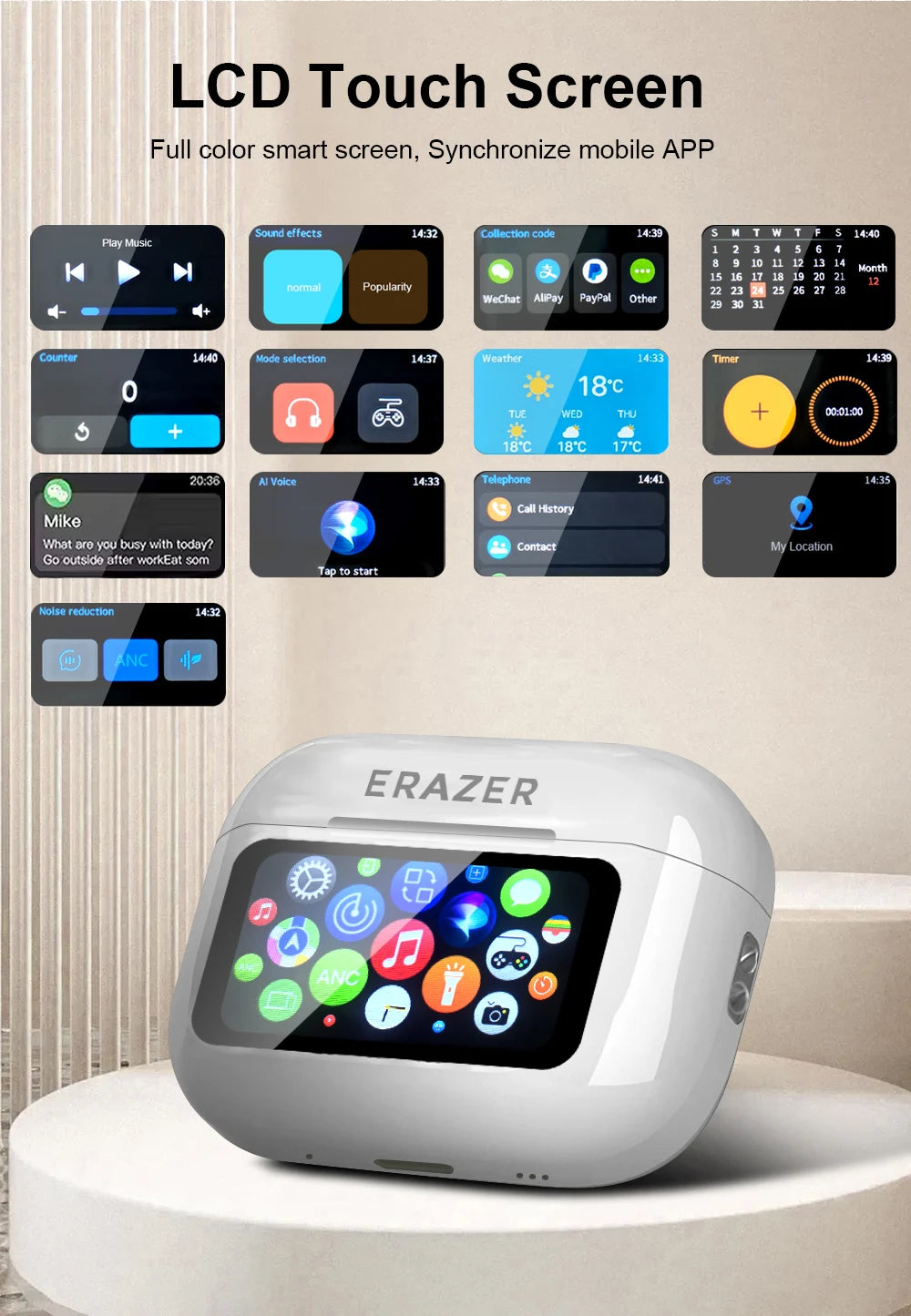 Touch Control Bluetooth Earphones Lenovo