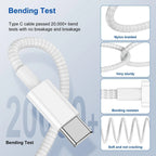 40W PD Fast Charger For iPhone 17 16 15 Pro Max USB C to C Fast Charging Cable For Samsung S25 S24 AirPods Phone Accessories