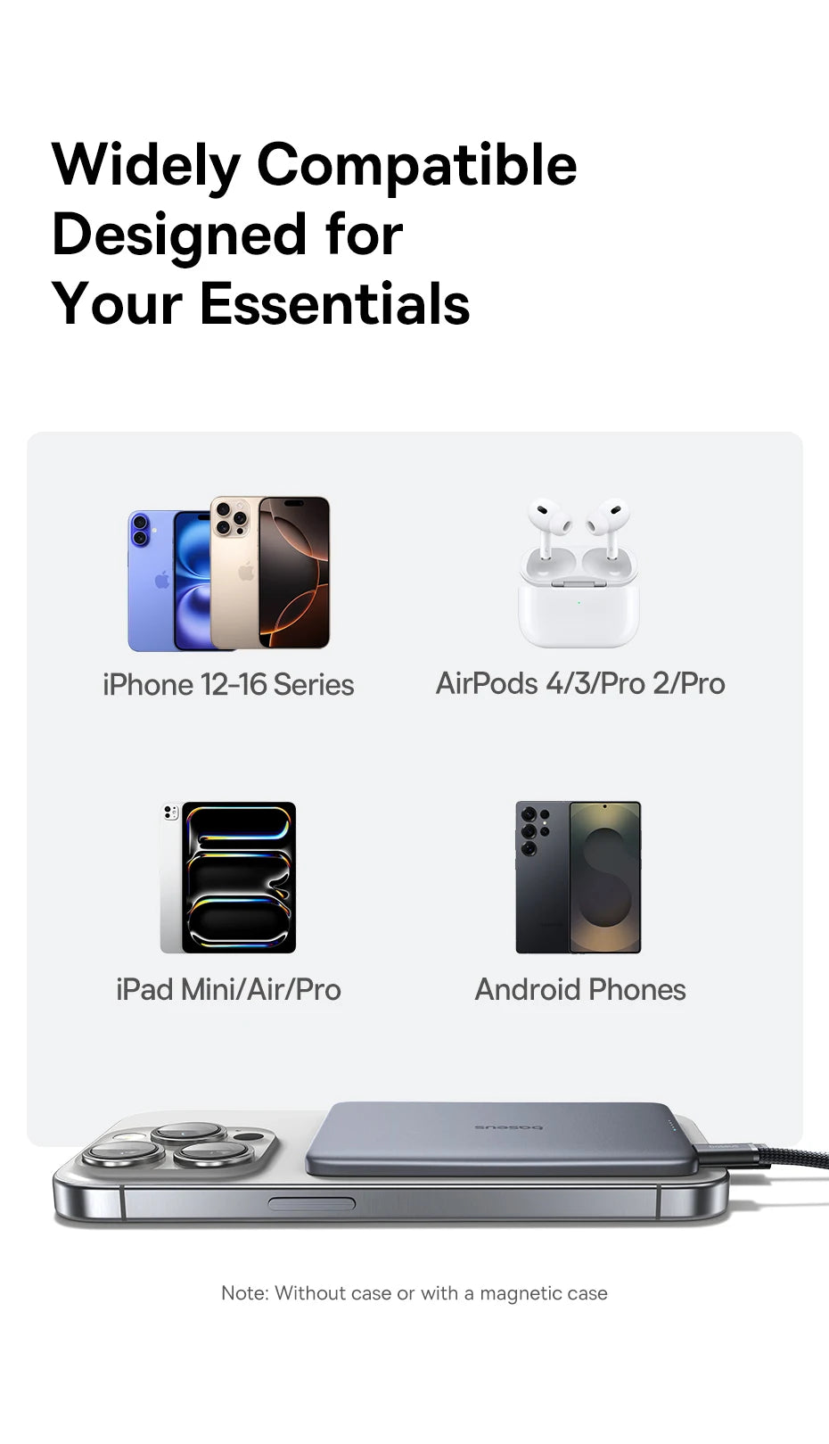 MagSafe Power Bank for iPhone  5000mAh Wireless Charging Power Bank