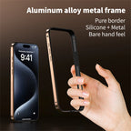 Titanium Metal Frame Bumper Shockproof Case for IPhone 17 Air 16 15 Pro Max Plus for Apple Solid Colour Protection Phone Cover