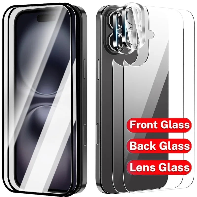 6in1 Front+Back Tempered Glass with HD Camera Lens Glass Anti-Scratch Screen Protectors for iPhone 17 Air 17 Pro 17Pro Max