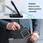3 in 1 Night LED Light Wireless Charger Stand For iPhone 17 16 15 14 13 Apple Watch SE Airpods Pro Folding Fast Charging Station