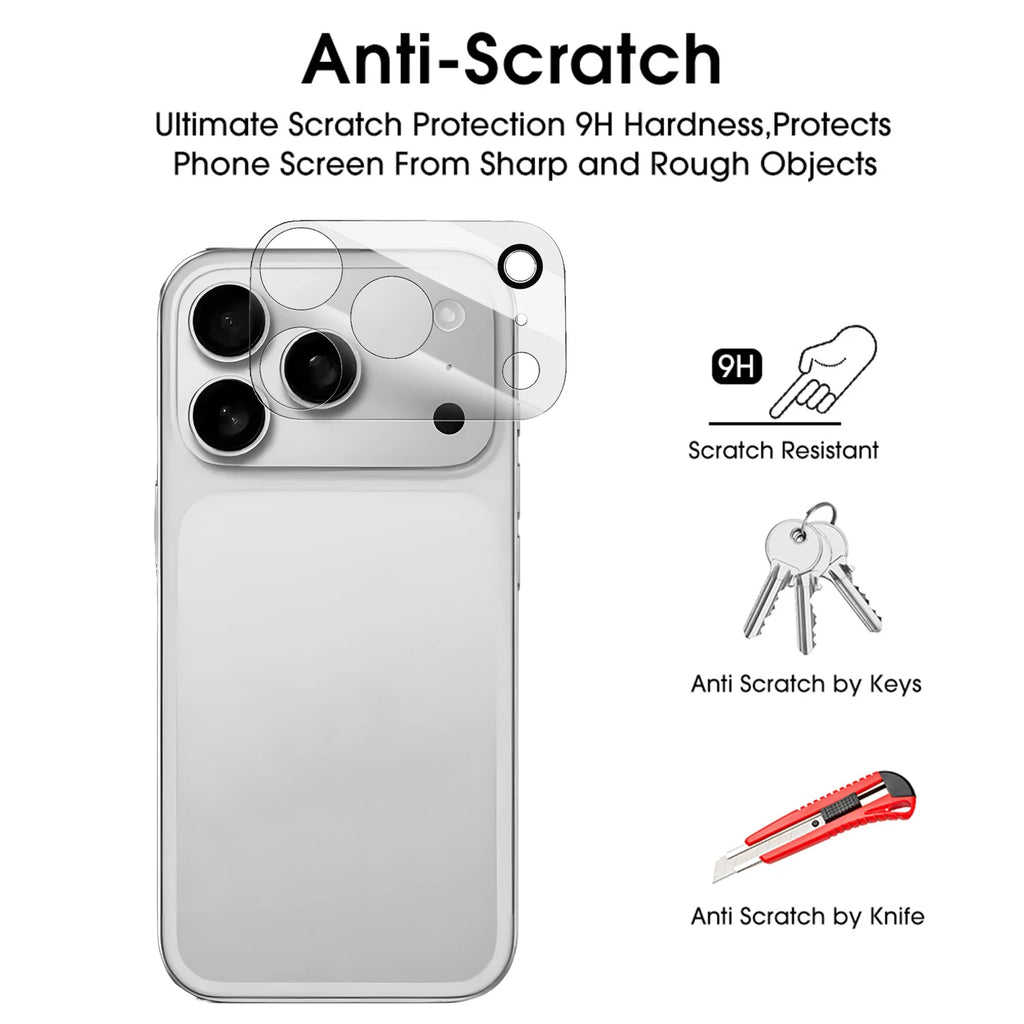 6in1 Front+Back Tempered Glass with HD Camera Lens Glass Anti-Scratch Screen Protectors for iPhone 17 Air 17 Pro 17Pro Max