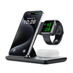 3 in 1 Night LED Light Wireless Charger Stand For iPhone 17 16 15 14 13 Apple Watch SE Airpods Pro Folding Fast Charging Station