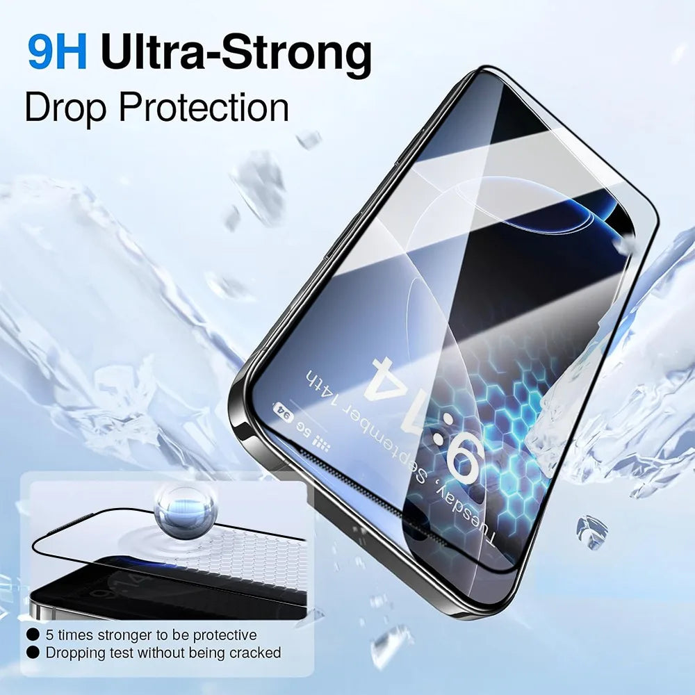 1-3Pcs Easy Install Tempered Glass for IPhone 17 Pro Max 17 Air Anti-Spy/HD Clear Screen Protector Dust Removal Quick Paste Box