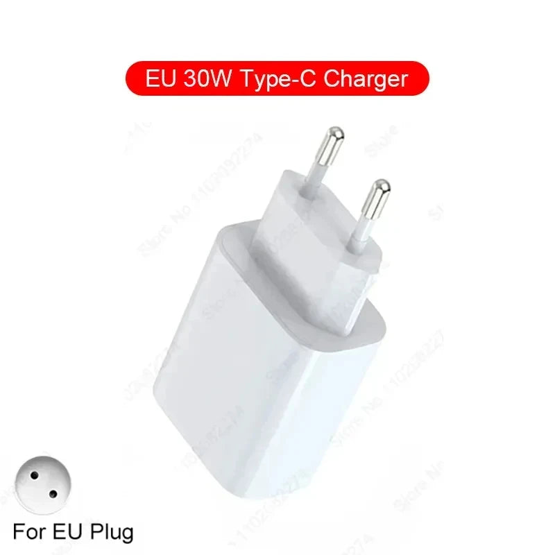 30W Type C PD Cable Fast Charger For iPhone 16 15 14 13 12 11 17 Pro Max Air iPad Travel Adapter USB C Phone Charger Accessories