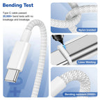 40W PD Fast Charger For iPhone 17 16 15 Pro Max USB C to C Fast Charging Cable For Samsung S25 S24 AirPods Phone Accessories