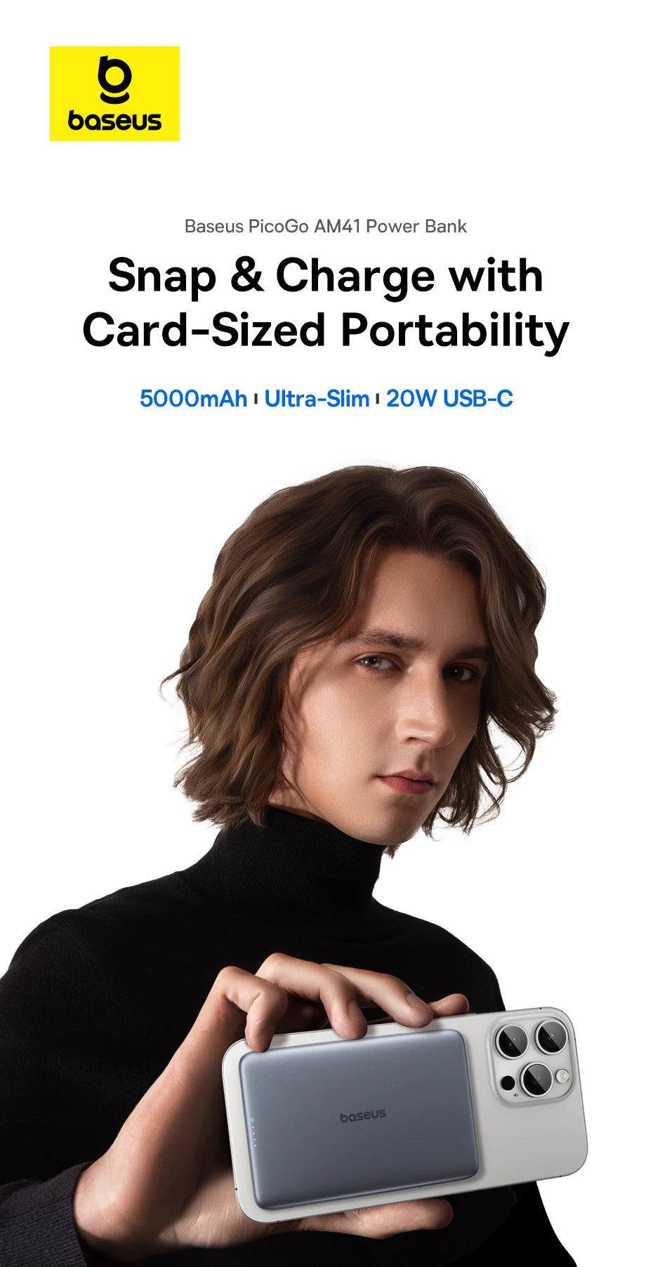 MagSafe Power Bank for iPhone  5000mAh Wireless Charging Power Bank