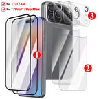 6in1 Front+Back Tempered Glass with HD Camera Lens Glass Anti-Scratch Screen Protectors for iPhone 17 Air 17 Pro 17Pro Max