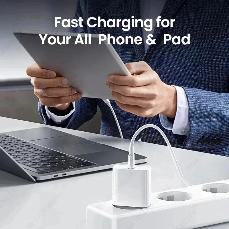 30W Type C PD Cable Fast Charger For iPhone 16 15 14 13 12 11 17 Pro Max Air iPad Travel Adapter USB C Phone Charger Accessories