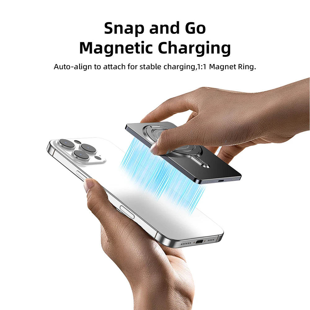 Vyvylabs 5000mAh Ultra-Thin Magnetic Power Bank 20W Mini Metal Wireless Fast Charging External Battery for iPhone 17 16 Samsung