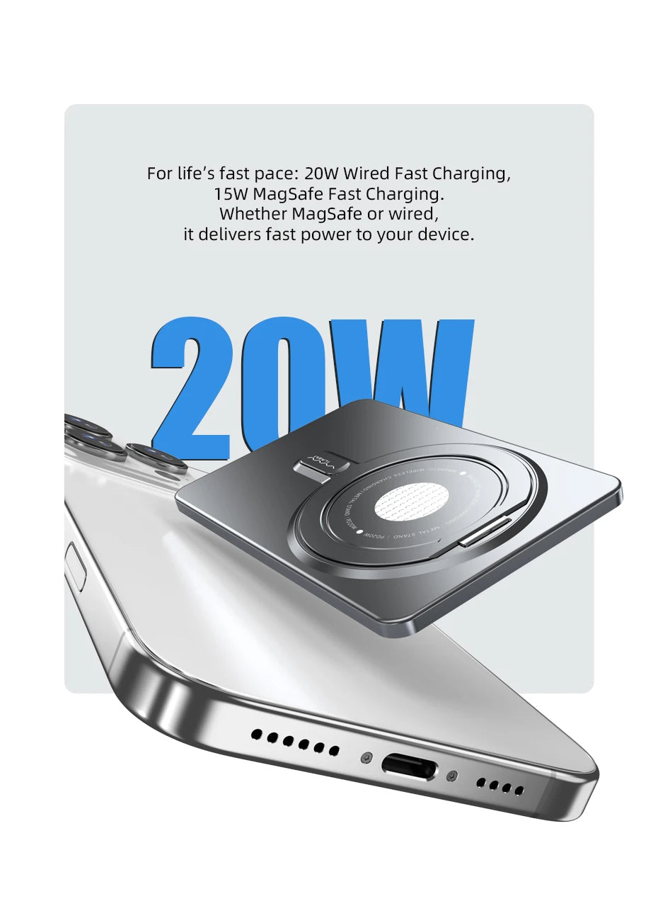 Vyvylabs 5000mAh Ultra-Thin Magnetic Power Bank 20W Mini Metal Wireless Fast Charging External Battery for iPhone 17 16 Samsung